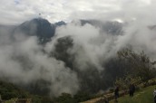 view from a look out point on trail up to Manchu Picchu